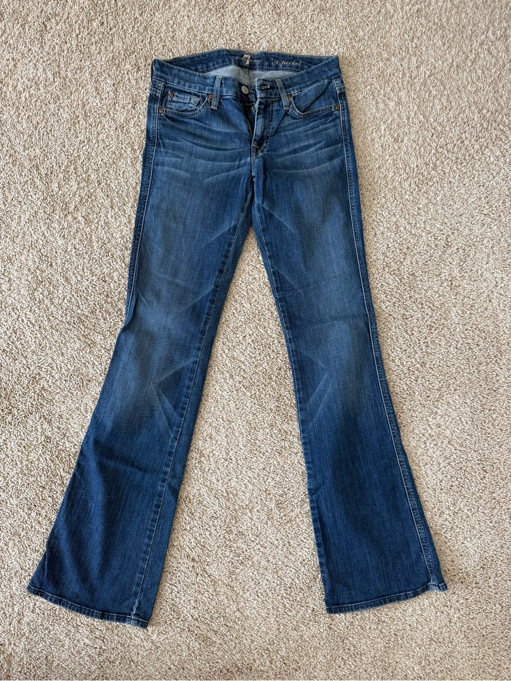 7 For All Mankind A Pocket Flared Denim Jeans